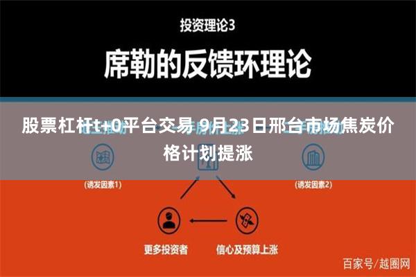 股票杠杆t+0平台交易 9月23日邢台市场焦炭价格计划提涨